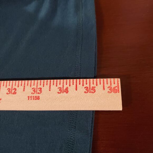 T by Talbots Soft Terry Cowl Neck Shift Dress Womens Sz LP Teal Blue Comfy Cozy - Picture 9 of 9